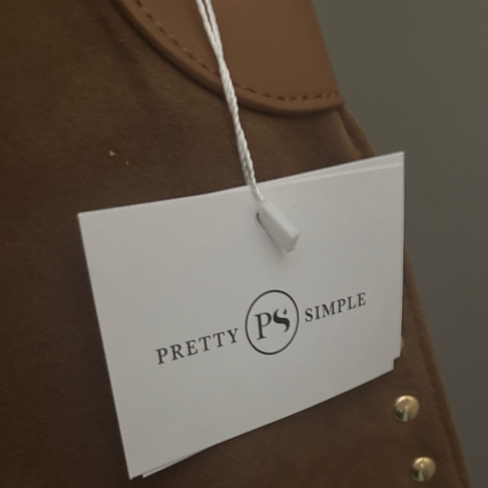 Rivet Suede Hobo Bag-Camel - Picture 6 of 6
